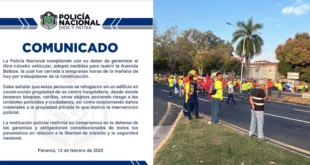 Policía Nacional reabre la Avenida Balboa tras disturbios protagonizados por Suntracs