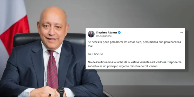 Crispiano Adames respalda a los educadores y llama al diálogo en el sector educativo