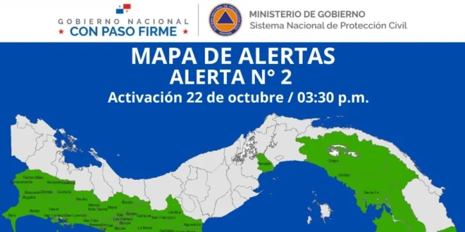 SINAPROC activa alerta verde nacional por influencia de la tormenta tropical Melissa