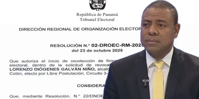 Tribunal Electoral autoriza recolección de firmas para revocatoria de mandato del alcalde de Colón