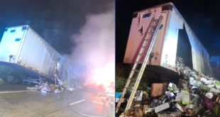 Incendio de Vehículo Articulado Cerca de Arraiján Fue Controlado por Bomberos de Panamá