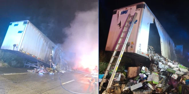 Incendio de Vehículo Articulado Cerca de Arraiján Fue Controlado por Bomberos de Panamá