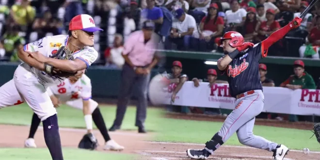 Jugadores de béisbol juvenil en el Estadio Kenny Serracín durante la final 2026