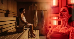 Persona relajándose en una sesión de sauna para mejorar su salud cardiovascular