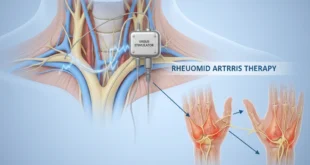 Dispositivo médico implantable para estimular el nervio vago y tratar la artritis reumatoide.