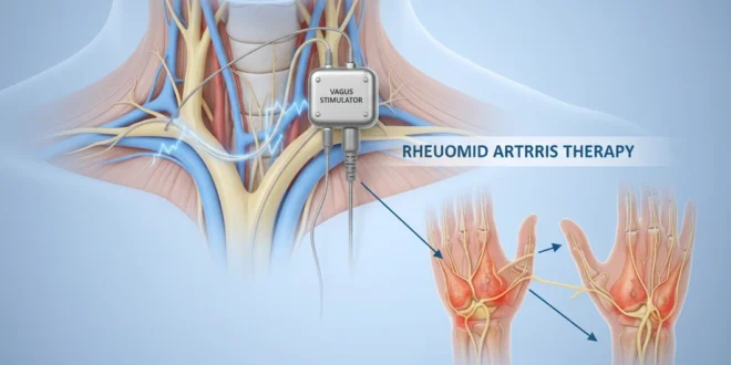 Dispositivo médico implantable para estimular el nervio vago y tratar la artritis reumatoide.