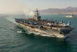 Portaaviones estadounidense USS Abraham Lincoln navegando en el Mar Arábigo cerca de las costas de Irán