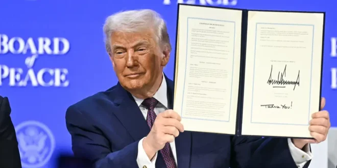 Trump firmó la carta fundacional de la Junta de Paz a finales de enero