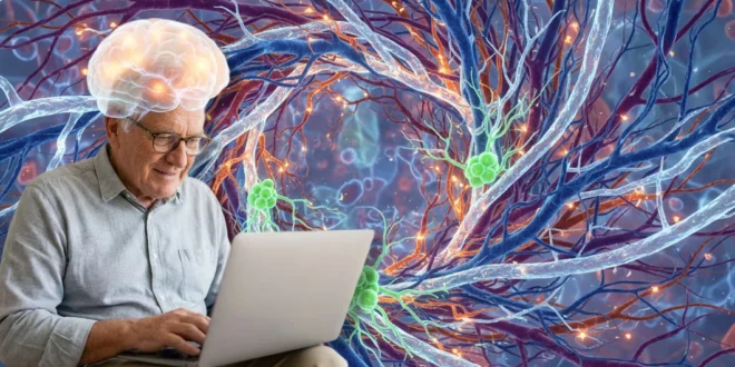Representación visual de la neurogénesis y conexiones neuronales en el hipocampo humano.