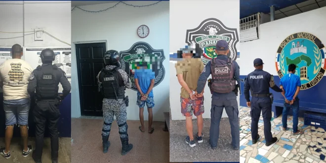Agentes de la Policía Nacional realizando operativos de seguridad en Panamá.