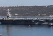 Portaaviones USS Gerald R. Ford navegando en el Mediterráneo hacia la costa de Israel