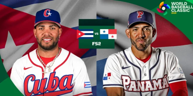 Poster enfrentamiento Panamá vs Cuba en el Clásico Mundial 2026