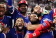 Jugadores de República Dominicana celebrando la victoria en el Clásico Mundial de Béisbol