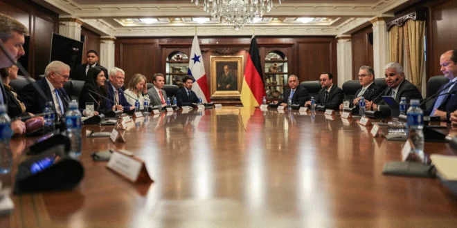 Presidentes José Raúl Mulino y Frank-Walter Steinmeier en reunión bilateral en Panamá