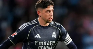 Federico Valverde anota el gol de la victoria del Real Madrid ante el Celta de Vigo en Balaídos