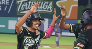 Jugadores de Bocas del Toro celebrando victoria en el Campeonato Nacional de Béisbol Mayor