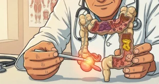 Representación anatómica del apéndice humano como refugio de bacterias beneficiosas en el sistema digestivo.