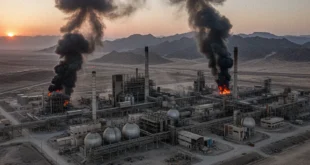 Columnas de humo sobre instalaciones industriales en Irán tras ataques aéreos