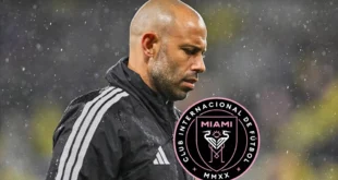 Javier Mascherano en el banquillo del Inter Miami durante un partido de la MLS.