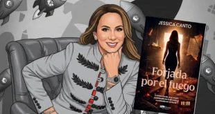 La escritora y abogada Jessica Canto presentando su libro Forjada por el Fuego