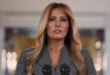 Melania Trump durante su declaración oficial en la Casa Blanca sobre el caso Epstein
