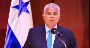 José Raúl Mulino durante conferencia de prensa oficial