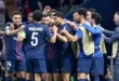 Jugadores del PSG celebrando uno de los goles frente al Liverpool en el Parque de los Príncipes