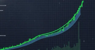 Gráfico de bolsa mostrando el S&P 500 en tendencia alcista