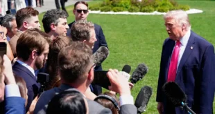 Donald Trump durante una conferencia de prensa sobre política exterior
