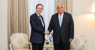 Presidentes Mulino y Herzog durante su reunión oficial en el Palacio de las Garzas