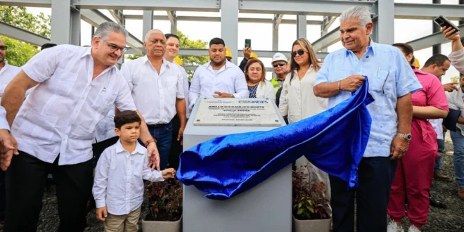 Presidente José Raúl Mulino durante la inauguración del Anillo Hidráulico Norte en Panamá