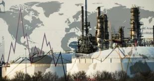 Gráfico de fluctuación de acciones de petroleras durante la crisis del Golfo
