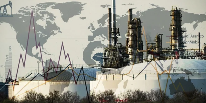 Gráfico de fluctuación de acciones de petroleras durante la crisis del Golfo