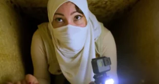 Kathleen Martínez trabajando en el yacimiento arqueológico de Taposiris Magna en Egipto