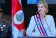 La presidenta de Costa Rica Laura Fernández durante su ceremonia de juramentación.