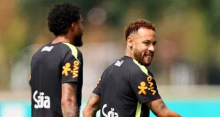 Neymar entrenando con la selección de Brasil durante el Mundial 2026