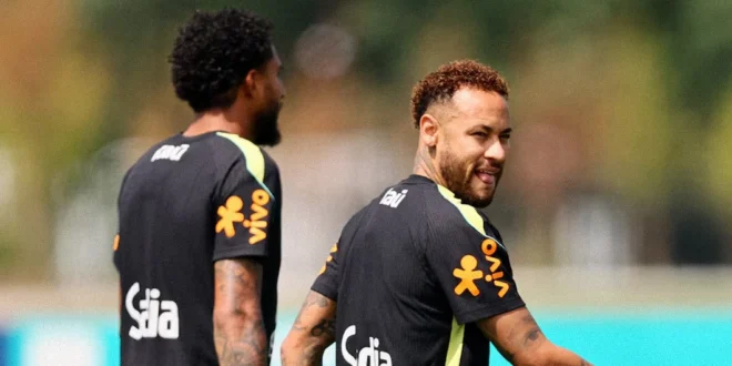 Neymar entrenando con la selección de Brasil durante el Mundial 2026