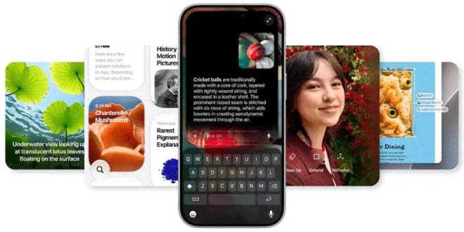 Interfaz de usuario de iOS 27 mostrando las capacidades de Apple Intelligence