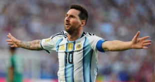 Lionel Messi celebrando un gol en el Mundial 2026