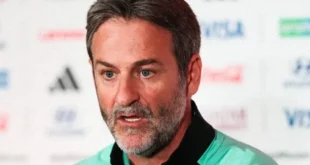 Thomas Christiansen durante una conferencia de prensa en el Mundial 2026