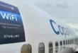 Avión de Copa Airlines con tecnología de conectividad Starlink a bordo