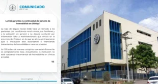 Continuidad del servicio de hemodiálisis de la CSS en Chiriquí