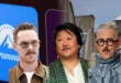 Montaje de los actores Benedict Cumberbatch y Benedict Wong frente a logotipos de Paramount y Warner Bros.