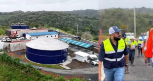 Director del Idaan inspecciona las obras de construcción de la nueva planta potabilizadora en Palmas Bellas, Colón