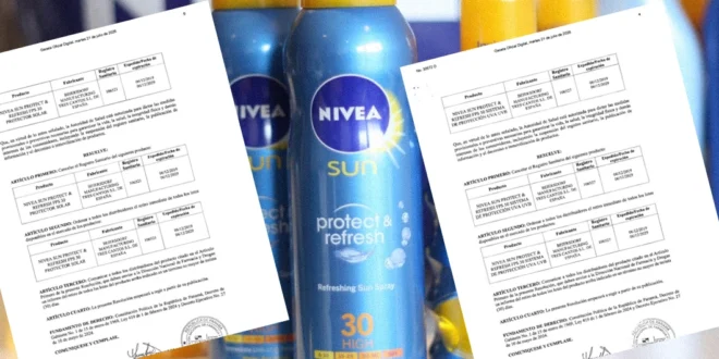 Retiro de protectores solares Nivea por Minsa