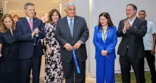 Presidente Mulino durante la inauguración del Edificio Tolerancia en el Museo de la Libertad