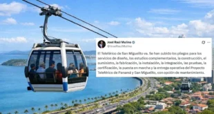 Trazado aéreo del teleférico de San Miguelito conectando con el Metro de Panamá