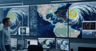 Mapa satelital del Atlántico mostrando baja actividad ciclónica por El Niño