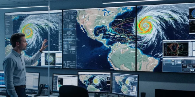 Mapa satelital del Atlántico mostrando baja actividad ciclónica por El Niño