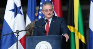 El Ministro de la Presidencia Juan Carlos Orillac inaugurando los ejercicios de seguridad Panamax 2026